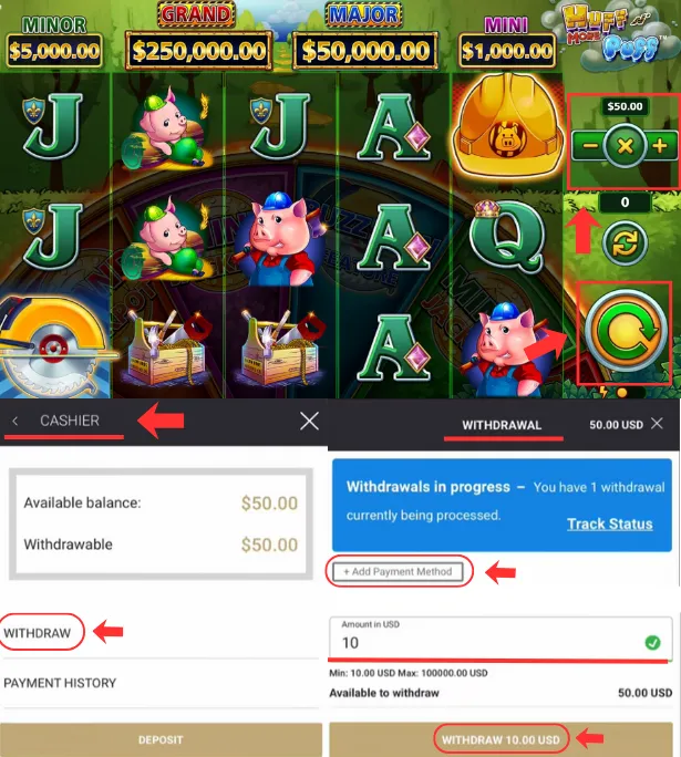Spin and cashout